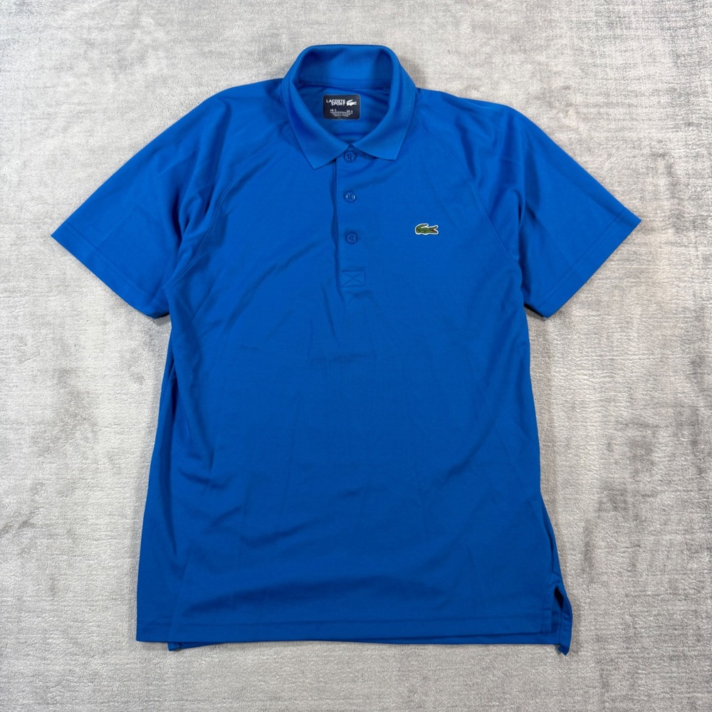 Lacoste Sport Shirt Mens Small Blue Polo Ultra Dry Short Sleeve Athletic Tennis